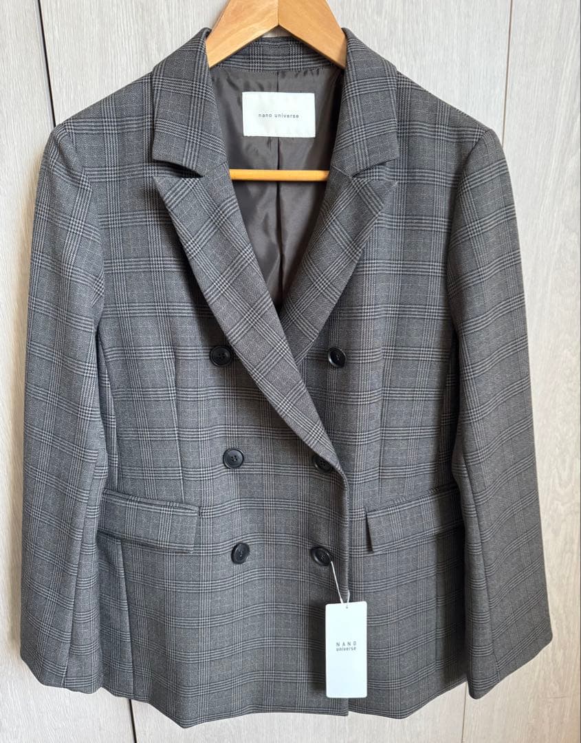【新品・タグ付き】NANO universe チェック ダブルジャケット