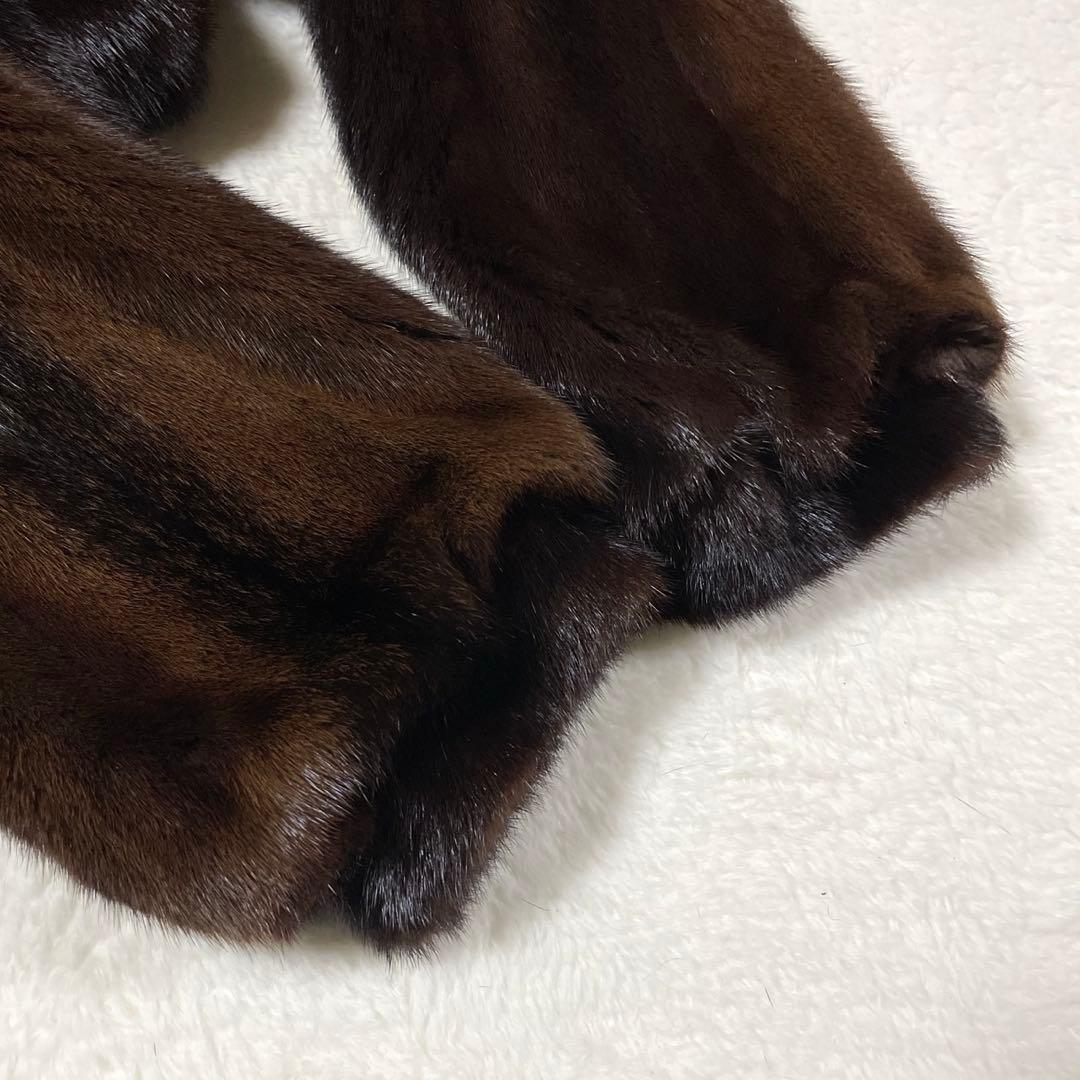 【大きいサイズ】 ミンク 本毛皮 リアルファー サイズXL相当 毛並み◎