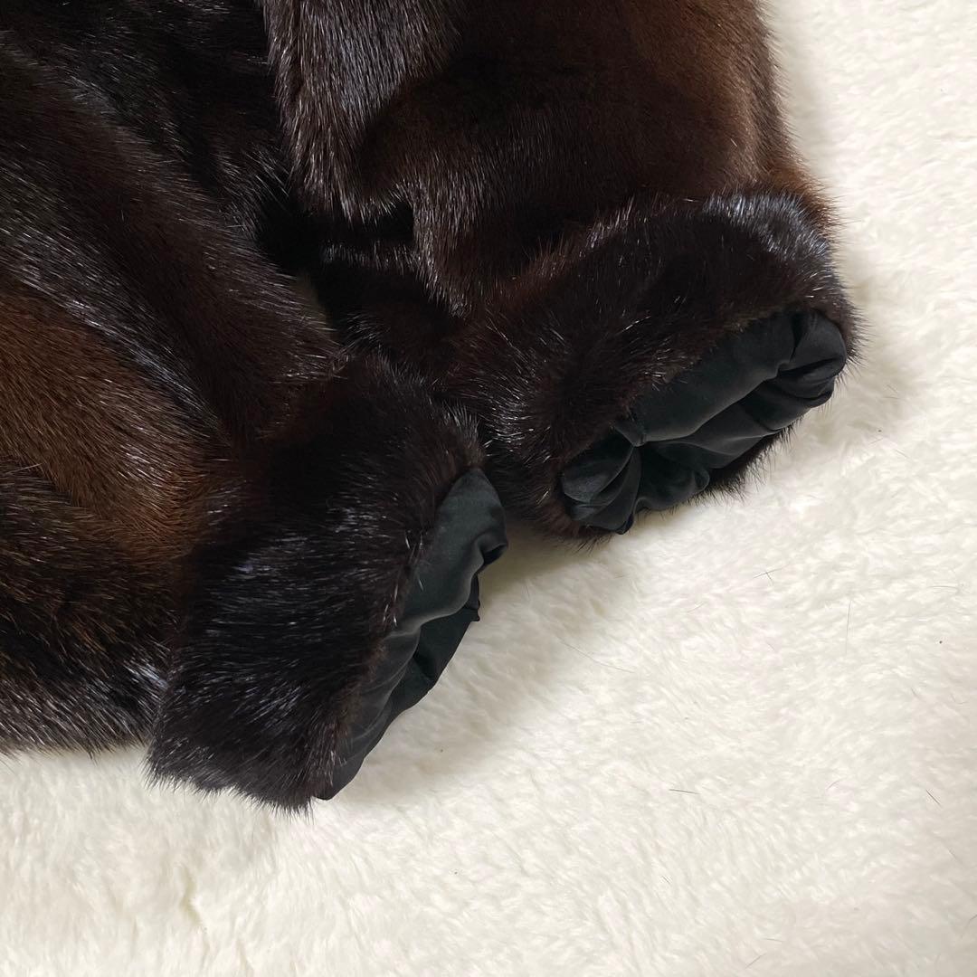 【大きいサイズ】 ミンク 本毛皮 リアルファー サイズXL相当 毛並み◎