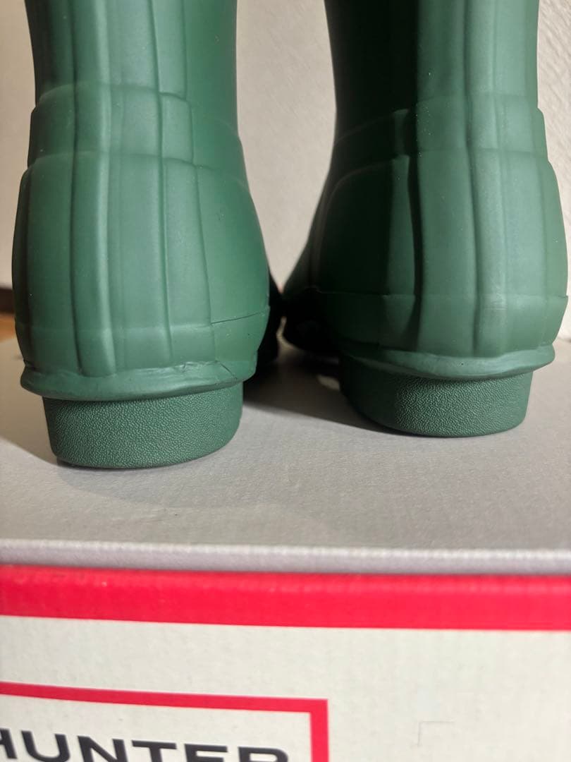 HUNTER グリーン 長靴 バックル付き