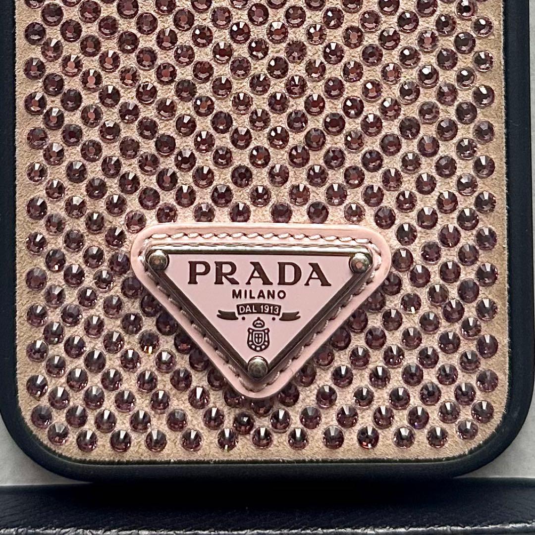 PRADA ラインストーン ピンク iPhone 14pro ケース