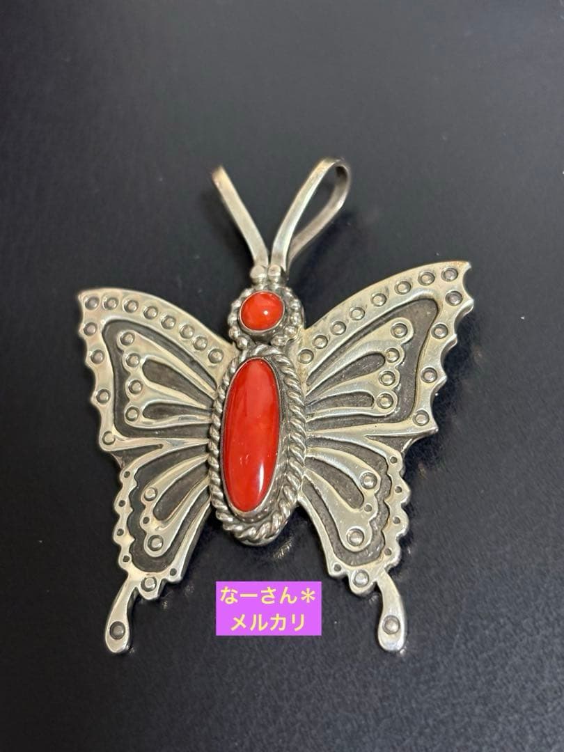 ハーマンスミス コーラル＊バタフライ2WAY ブローチ & ペンダントトップ