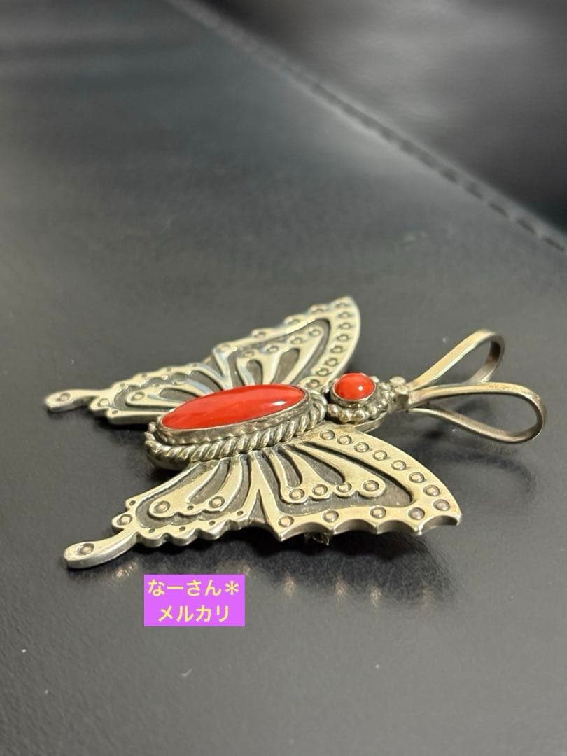 ハーマンスミス コーラル＊バタフライ2WAY ブローチ & ペンダントトップ