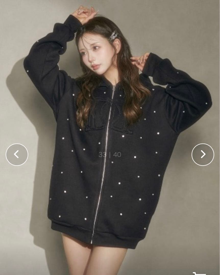 新品　ダーリッチDarich DDロゴビジュージップパーカー　ブラックF