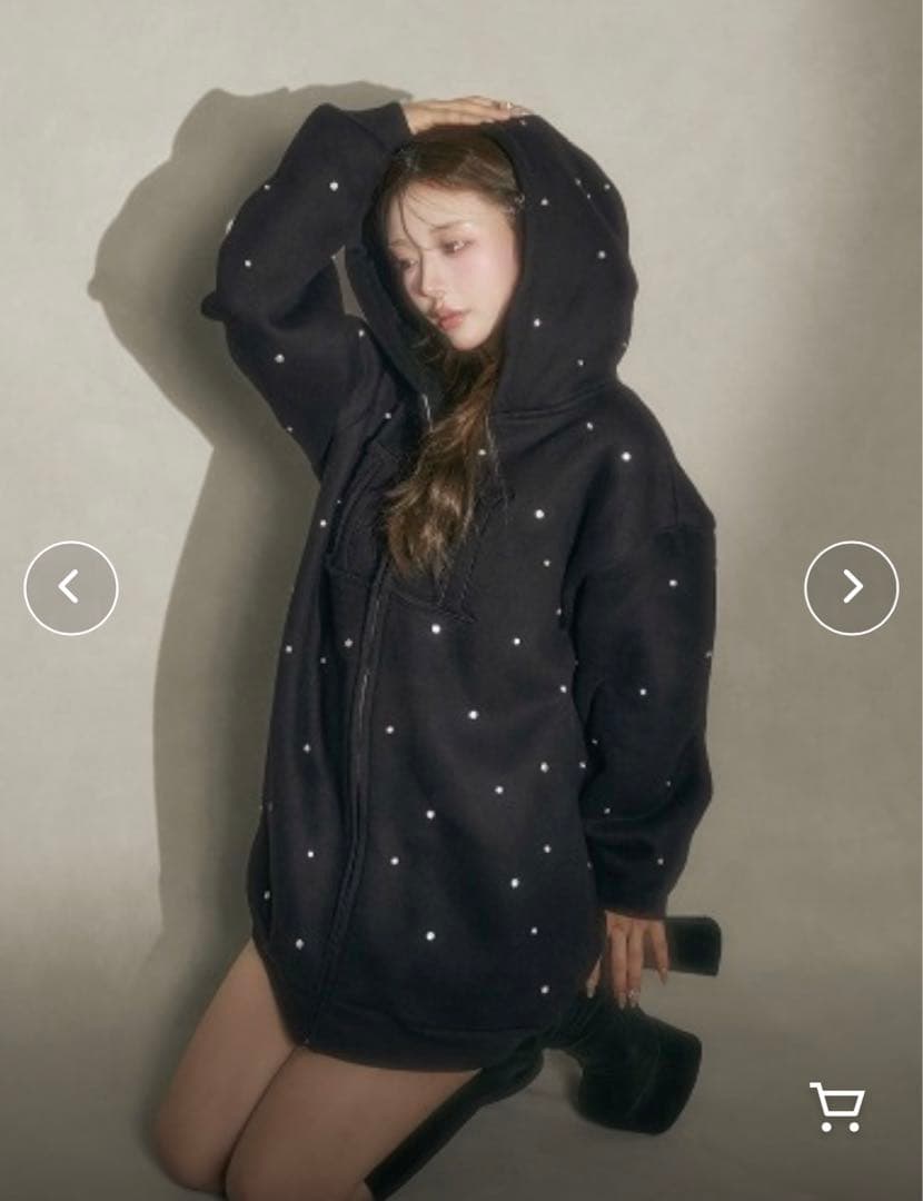 新品　ダーリッチDarich DDロゴビジュージップパーカー　ブラックF