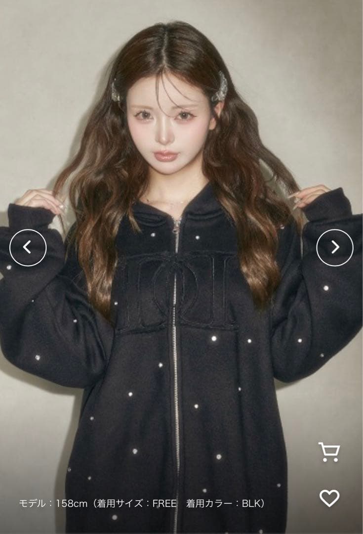 新品　ダーリッチDarich DDロゴビジュージップパーカー　ブラックF