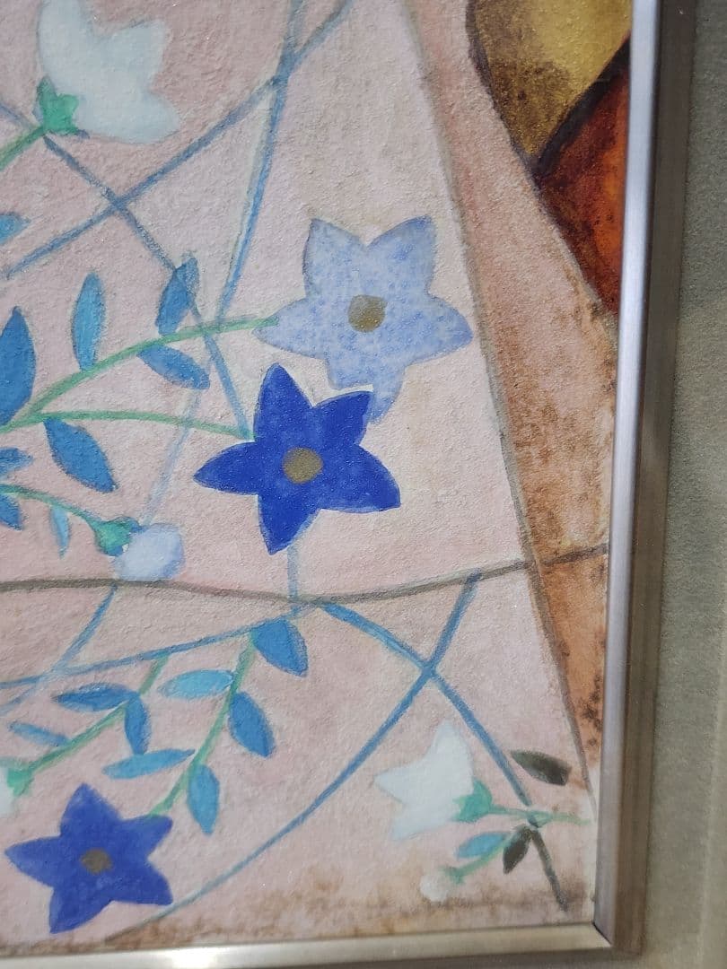 真作 田代正子 日本画「娘」画寸 34cm×46cm 神奈川県出身 日展会友