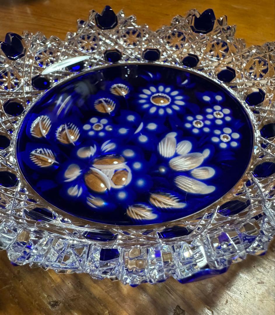 Meissen クリスタル グラヴィールカット 青 『未使用』