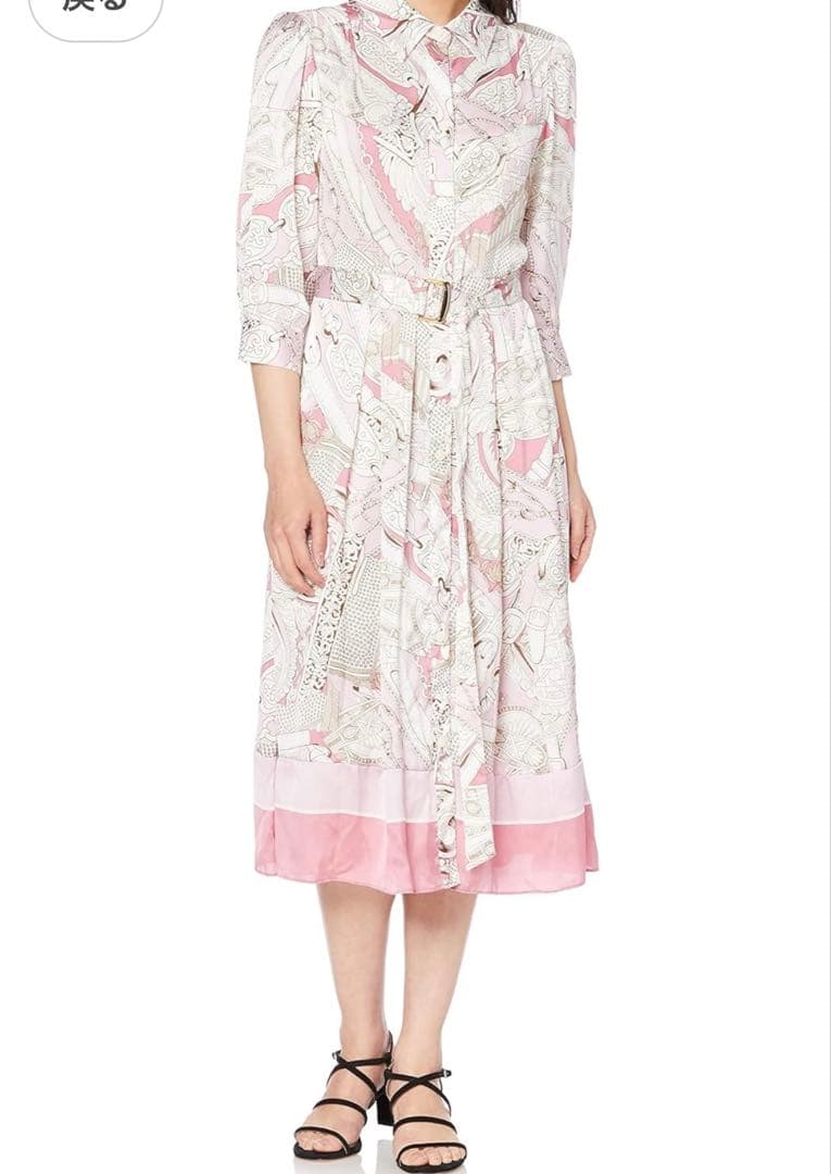 グレースコンチネンタル　グレースクラス　スカーフプリントシャツドレス