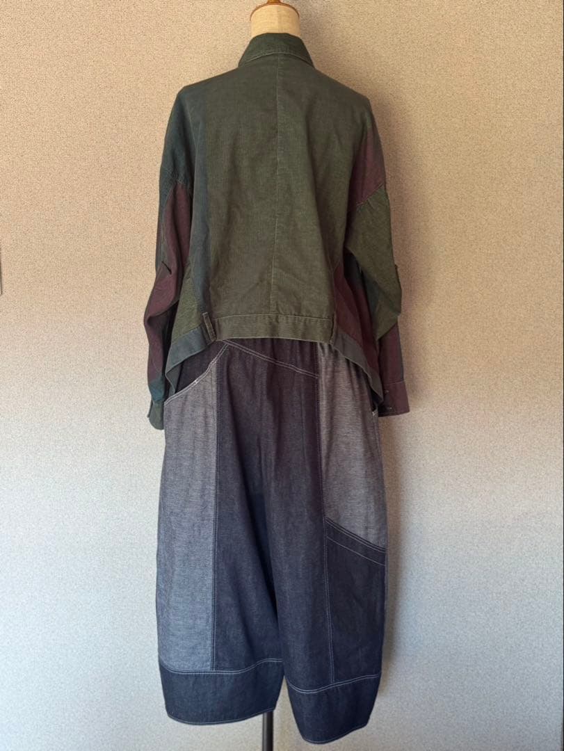 慈雨、デニムワイドパンツ