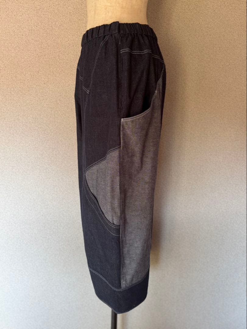 慈雨、デニムワイドパンツ