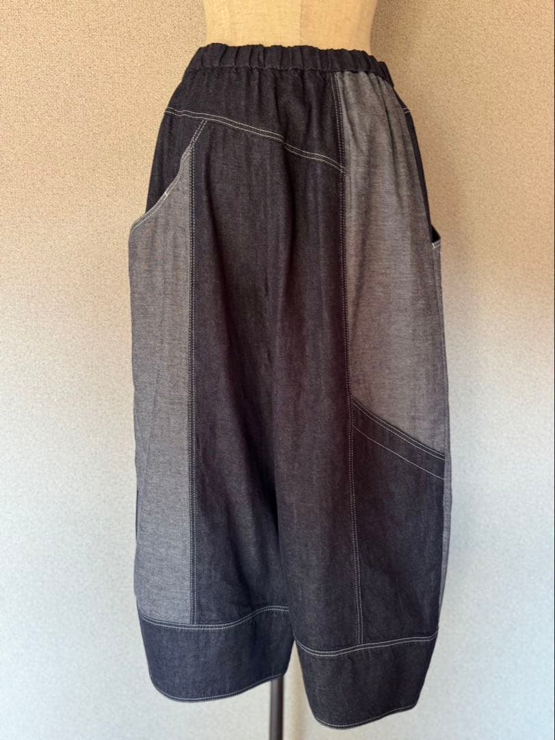 慈雨、デニムワイドパンツ