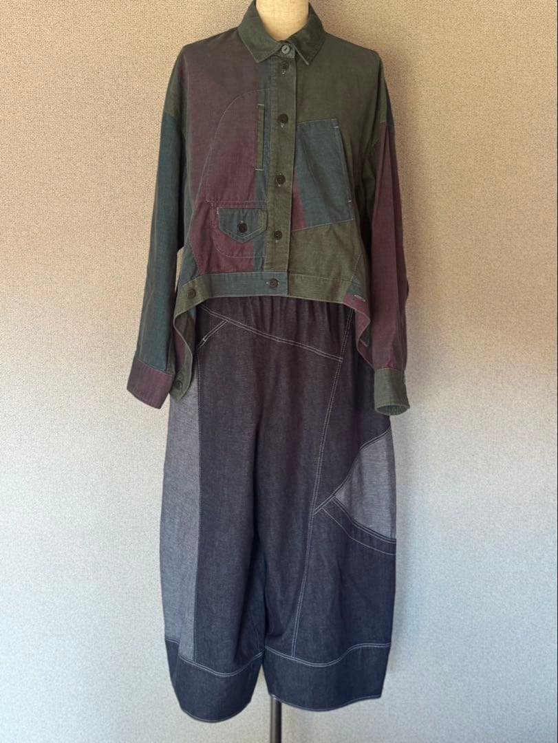 慈雨、デニムワイドパンツ