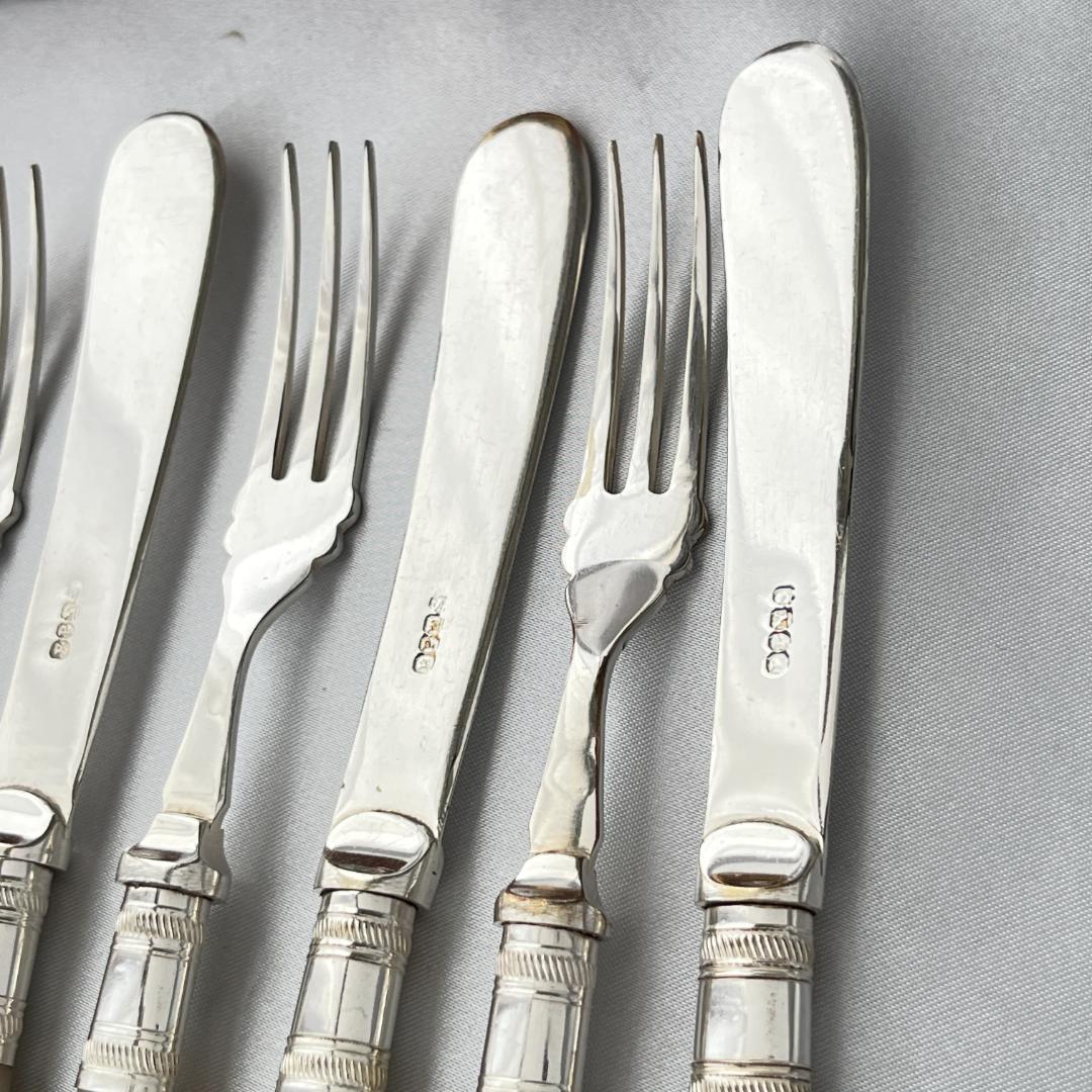 【英国】【白蝶貝】デザート / フルーツセット 12本 マザーオブパール ケース