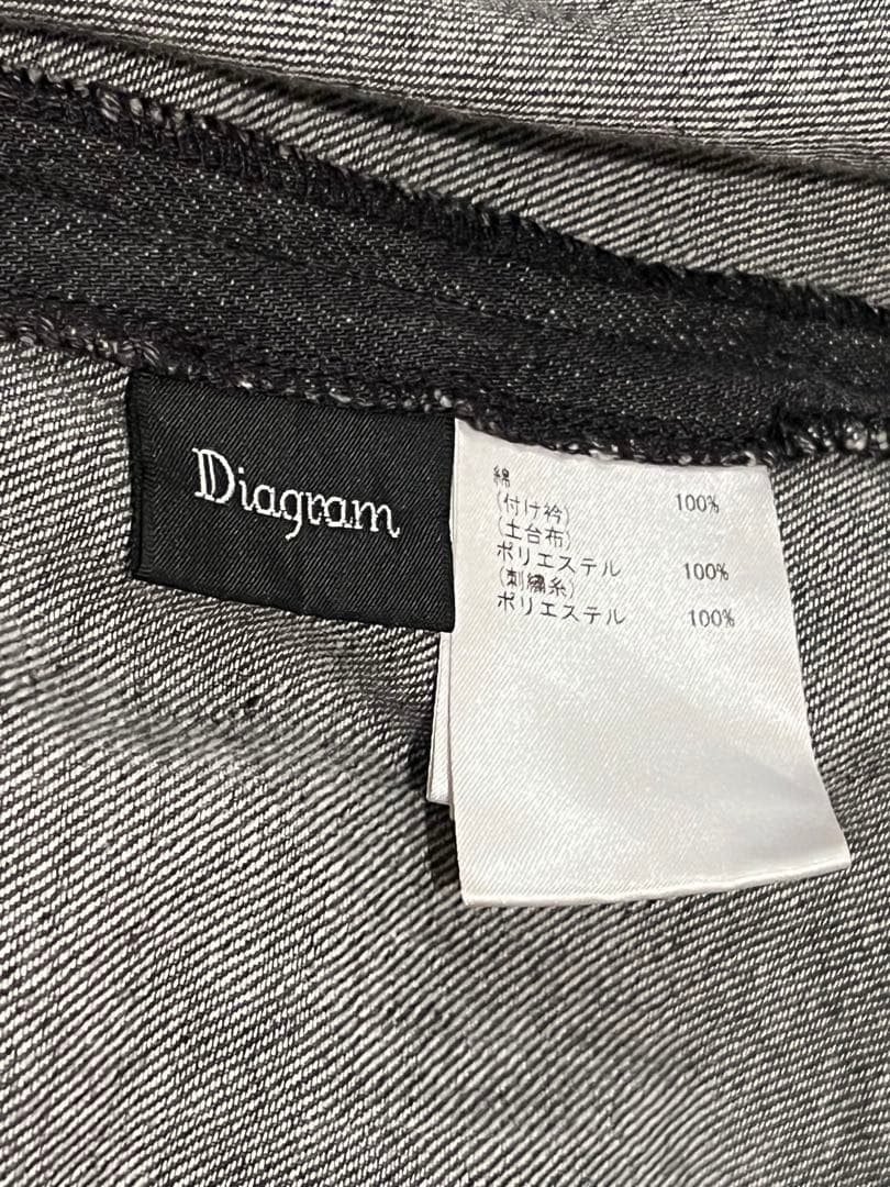 Diagram 刺繍襟　デニムワンピース