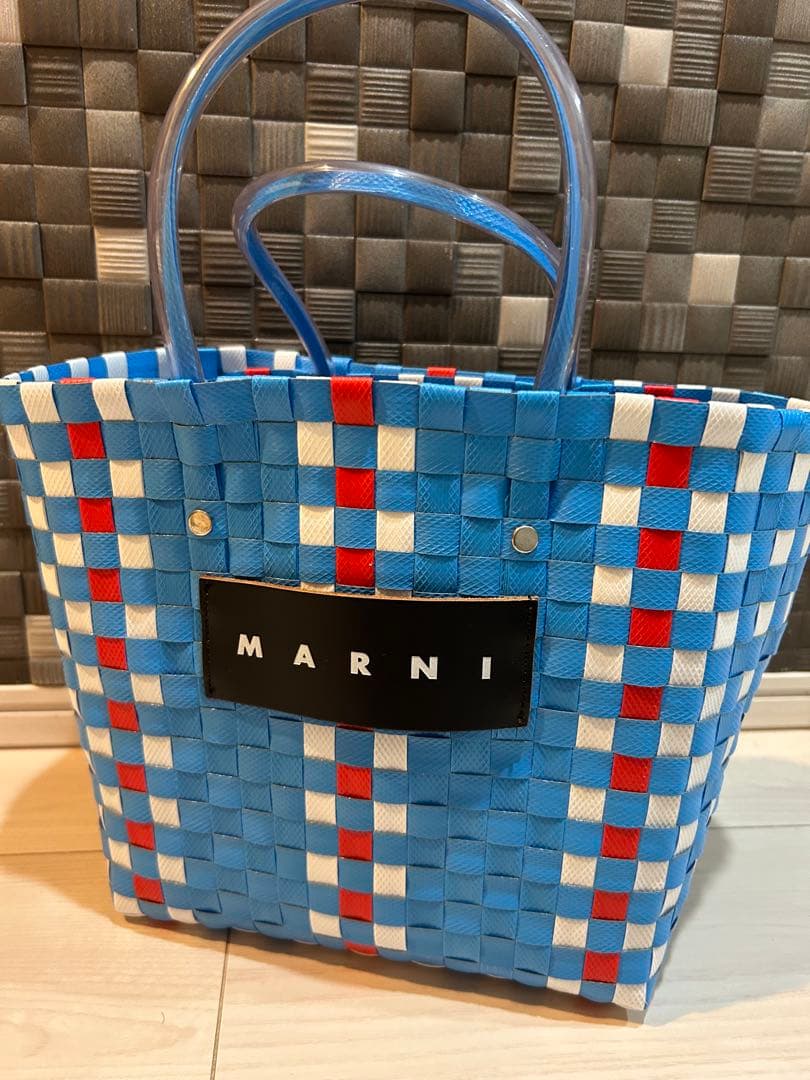 専用です！MARNI 編み込みかごバッグ 青赤白