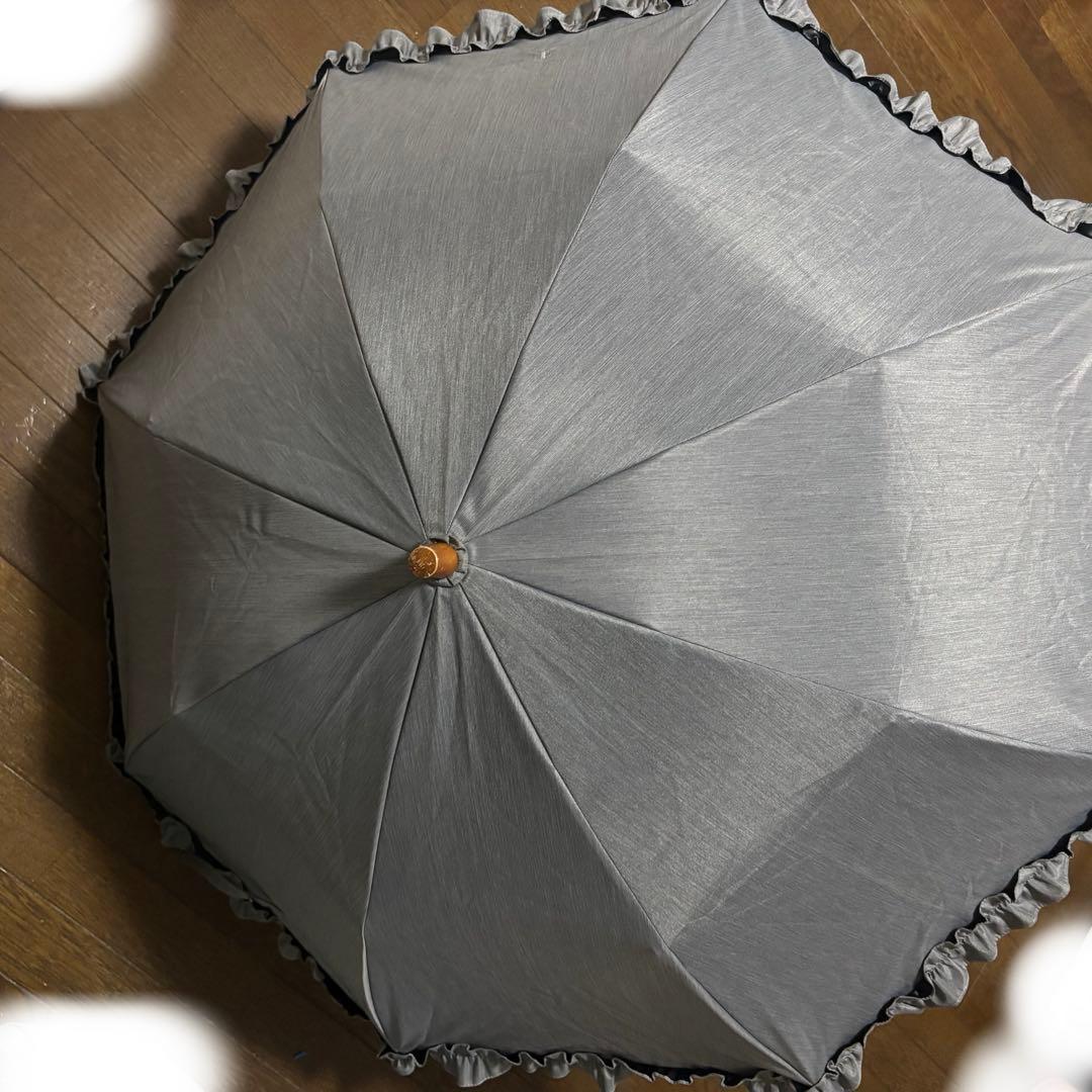 SUN BARRIER 100 フリル日傘 フロストグレー