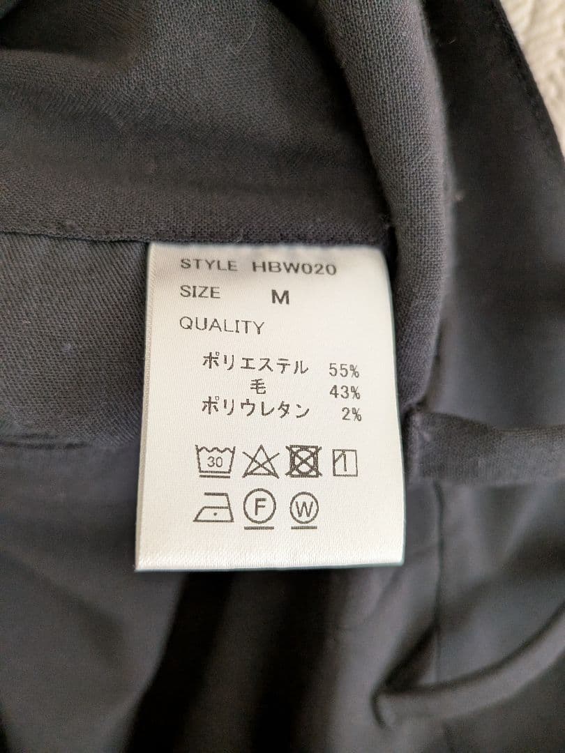 MBハイエンド尾州ウールハイウエストワイドスラックス　ブラック　Mサイズ