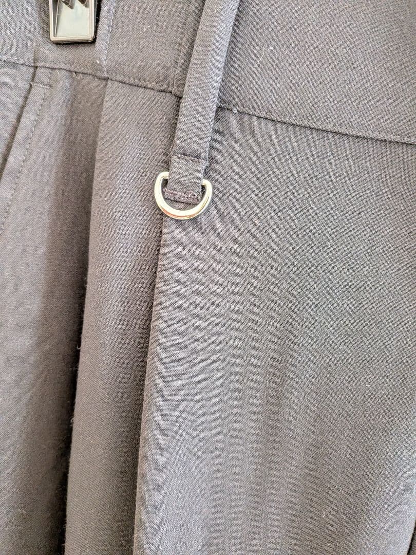 MBハイエンド尾州ウールハイウエストワイドスラックス　ブラック　Mサイズ