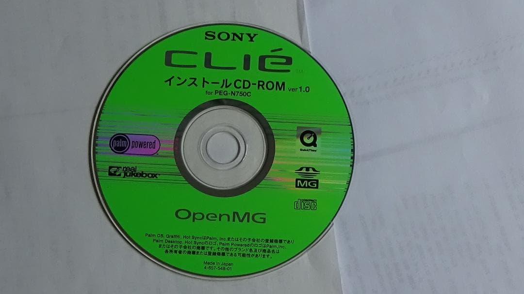 SONY　CLIE　!PEG‐S750C用インストールCD
