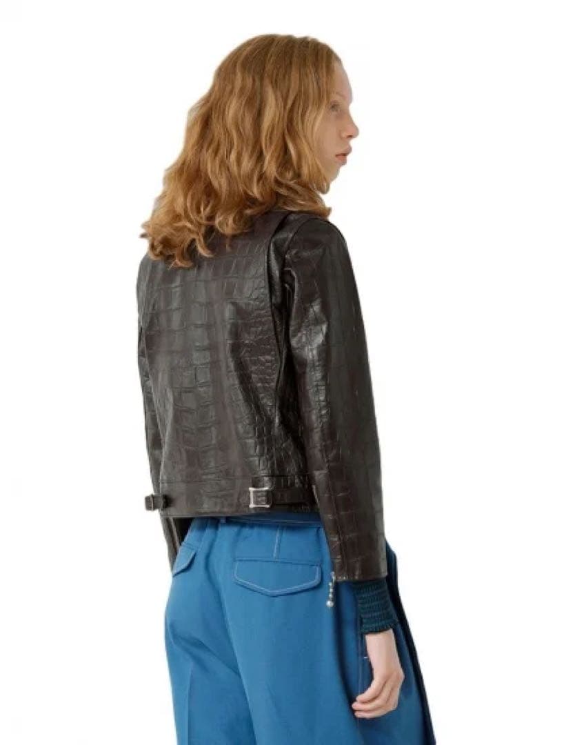 beautiful people モッククロック クロコ型押しレザージャケット