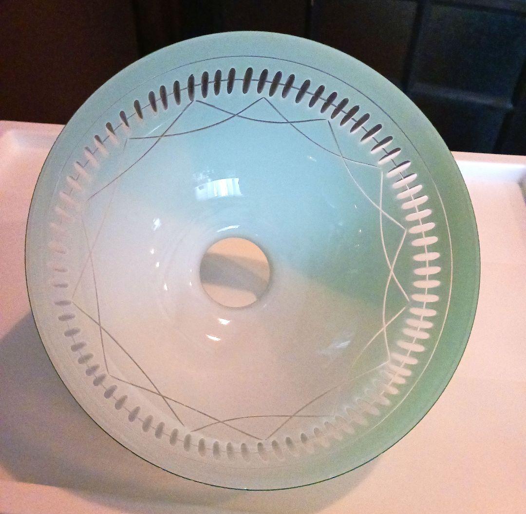 外切子ガラスランプシェード　アンティーク