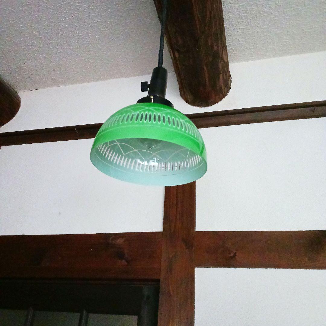 外切子ガラスランプシェード　アンティーク