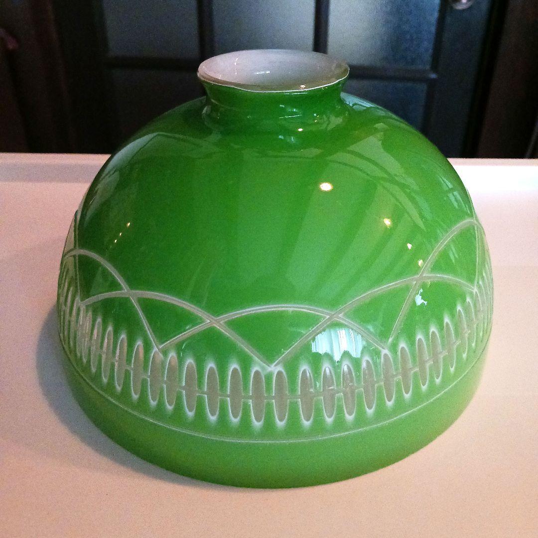 外切子ガラスランプシェード　アンティーク