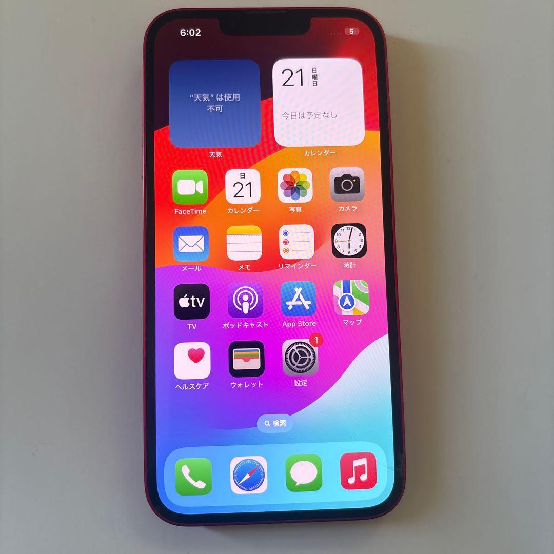iPhone 14 128GB レッド　画面割れなし　フレーム少し傷あり動作良好