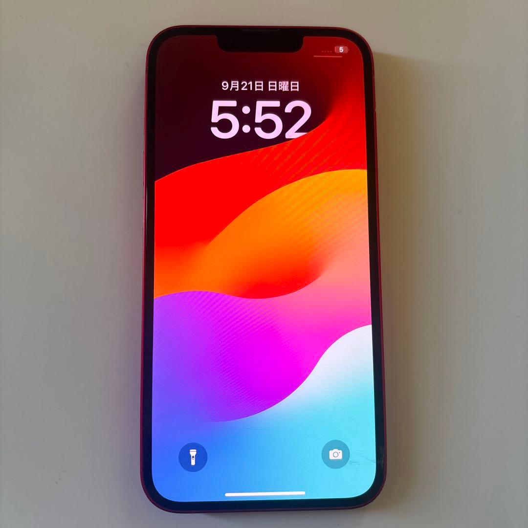 iPhone 14 128GB レッド　画面割れなし　フレーム少し傷あり動作良好