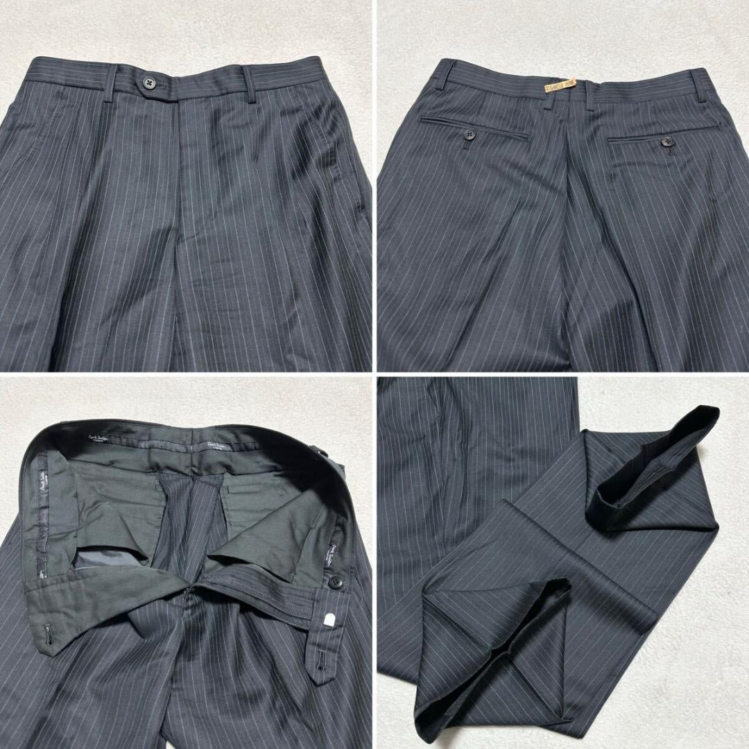 極美品 ポールスミス デルフィノ Super120’s 黒系 スーツ M 109