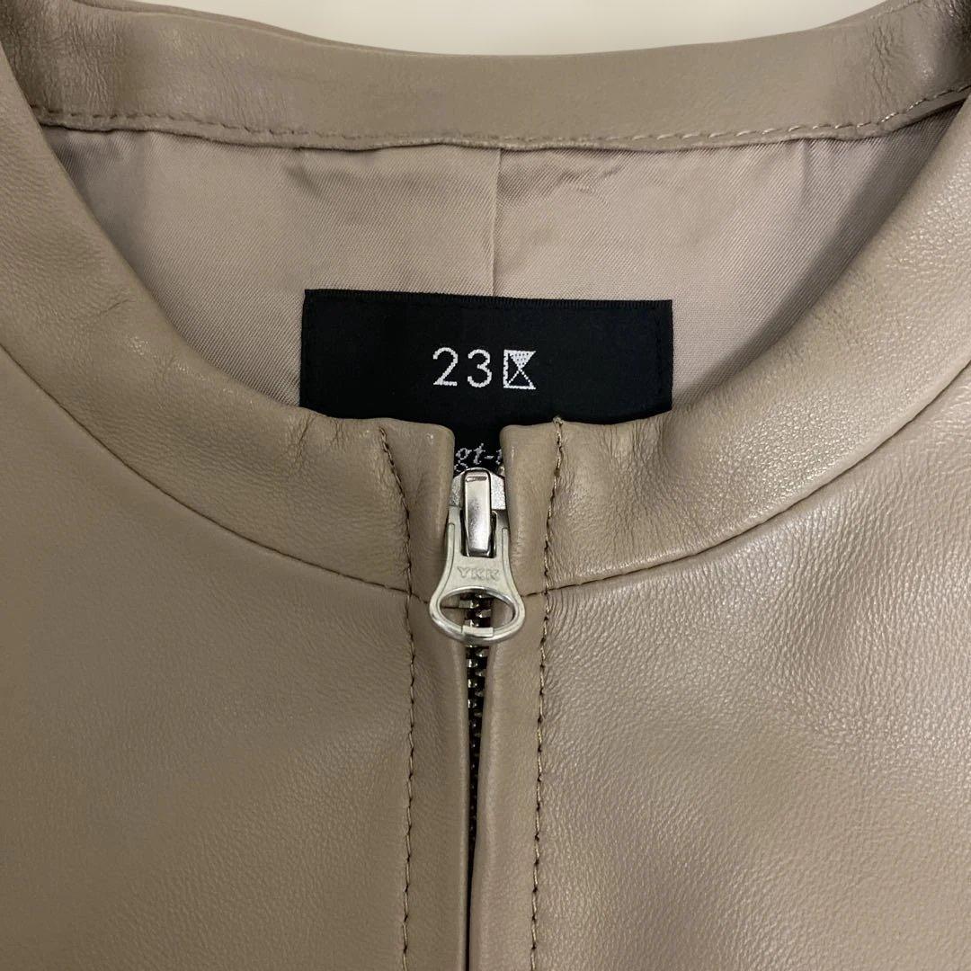 【ぴーちゃん さま専用】23区 シープレザー ノーカラージャケット25周年モデル