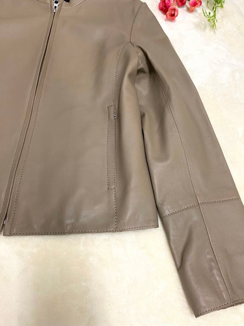 【ぴーちゃん さま専用】23区 シープレザー ノーカラージャケット25周年モデル