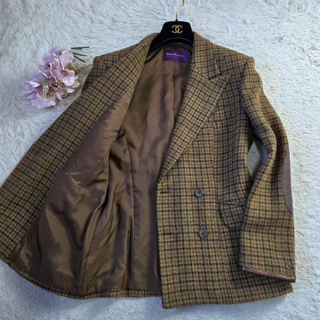 美品 ラルフローレン パープルレーベル ツイードジャケット ダブル サイズM