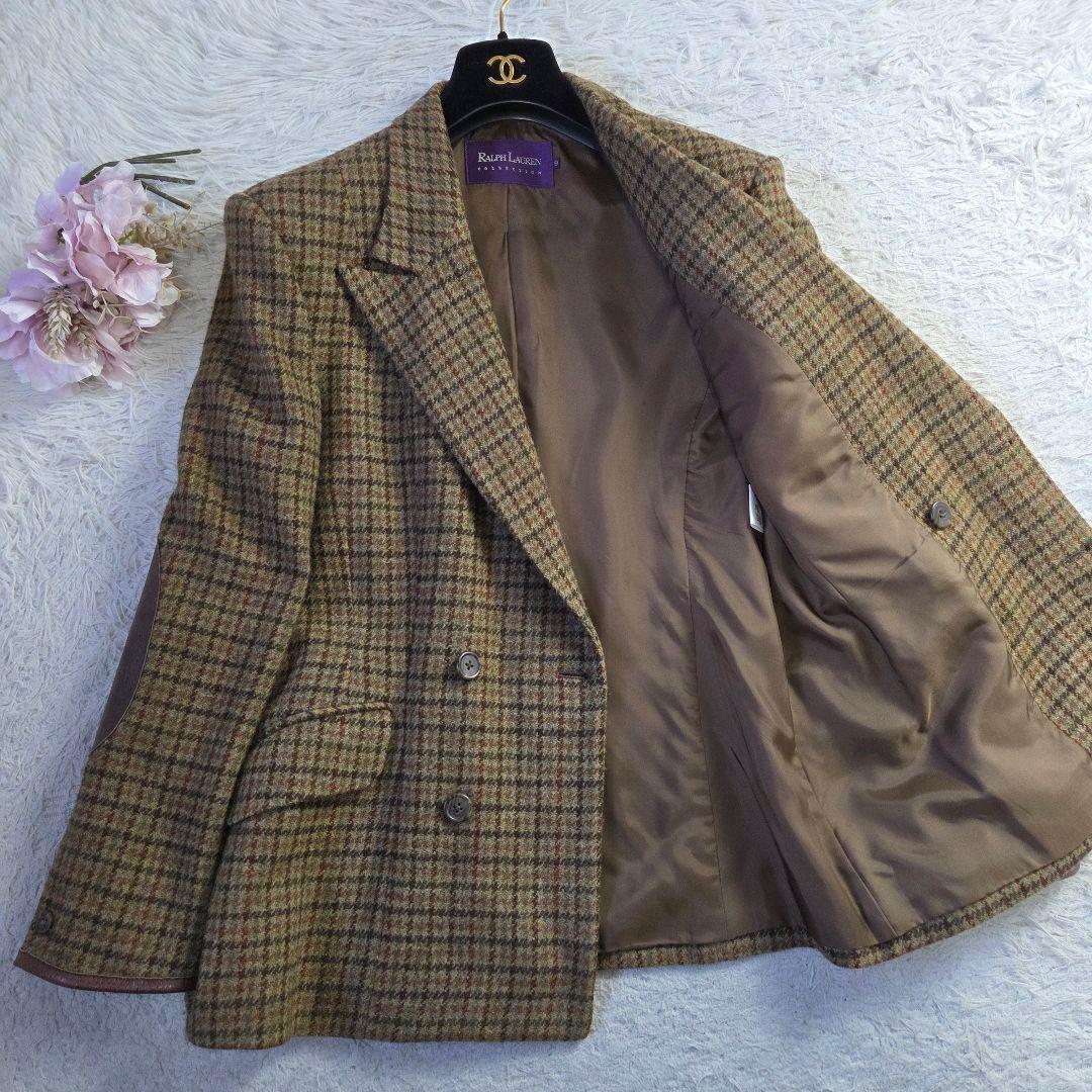 美品 ラルフローレン パープルレーベル ツイードジャケット ダブル サイズM