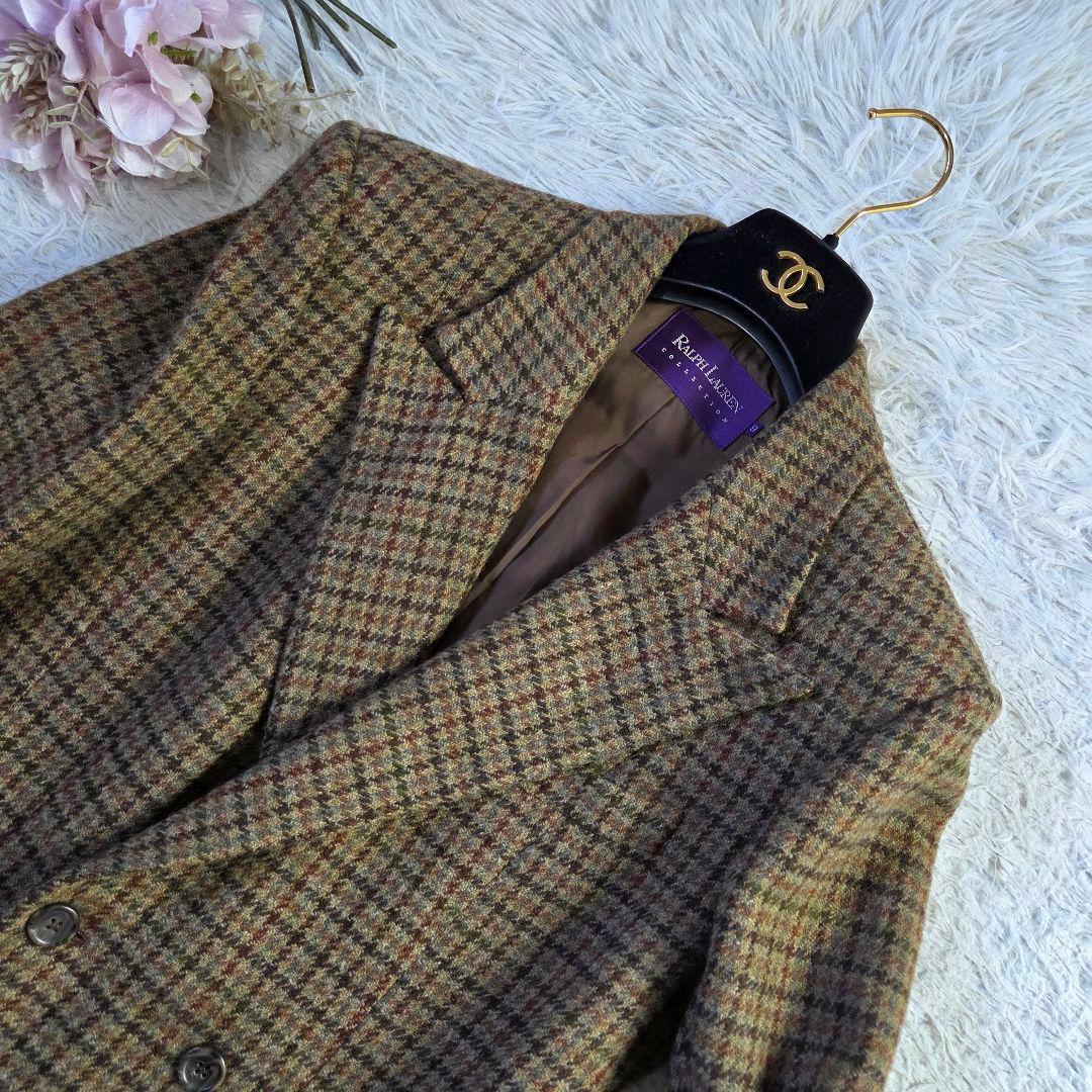 美品 ラルフローレン パープルレーベル ツイードジャケット ダブル サイズM