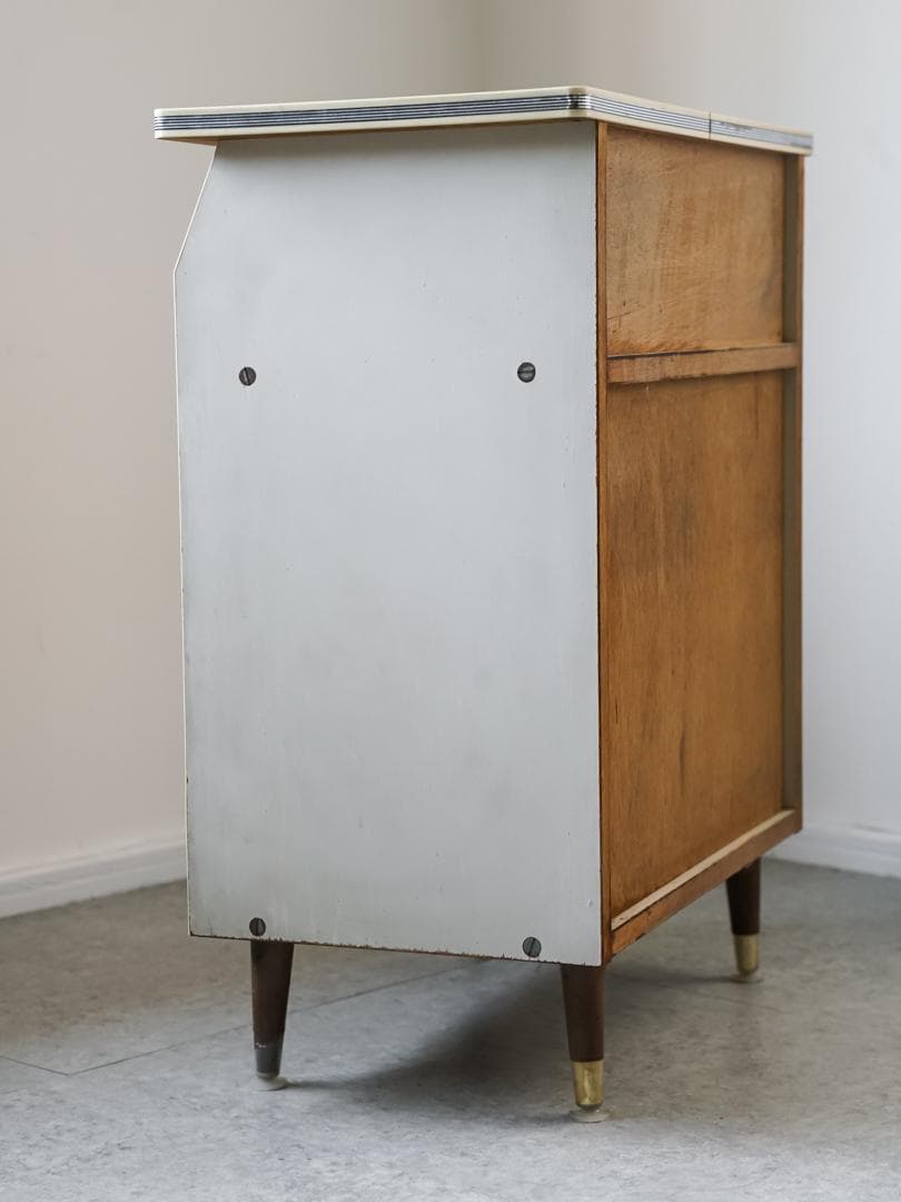 60-70's レトロポップ 花柄 キャビネット 収納ボード 昭和レトロ