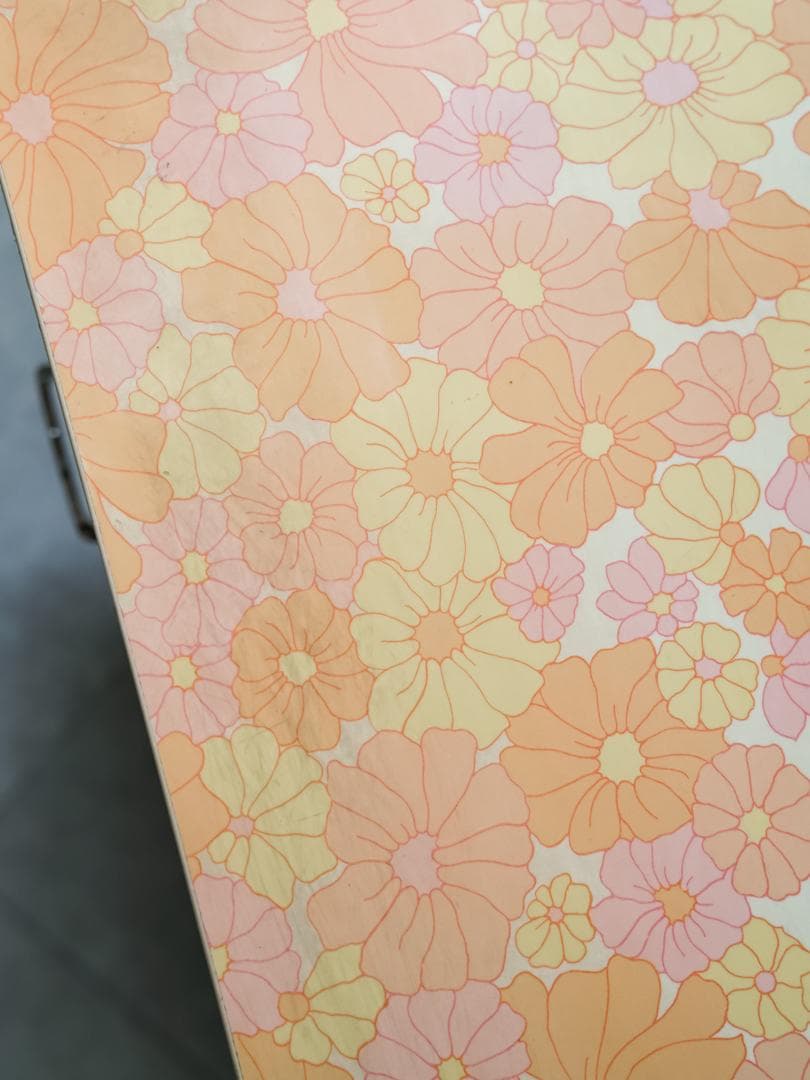 60-70's レトロポップ 花柄 キャビネット 収納ボード 昭和レトロ