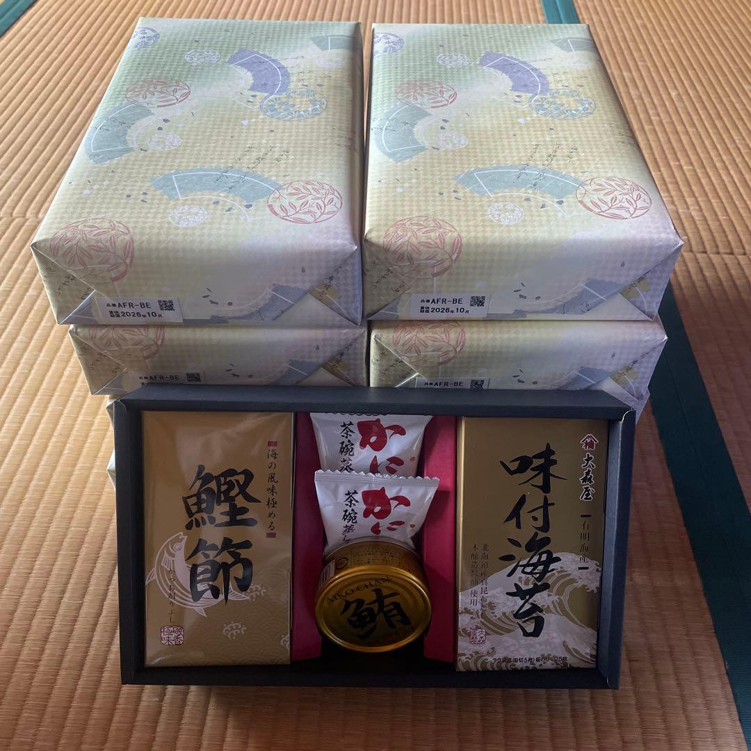 海苔、鰹節、茶碗蒸しの素、マグロ缶、御詰合せ 美味選　8個　値下げしました