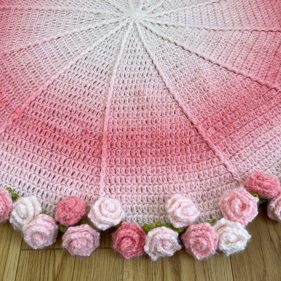 薔薇　花束　ブーケブランケット　94cm ピンクモヘア