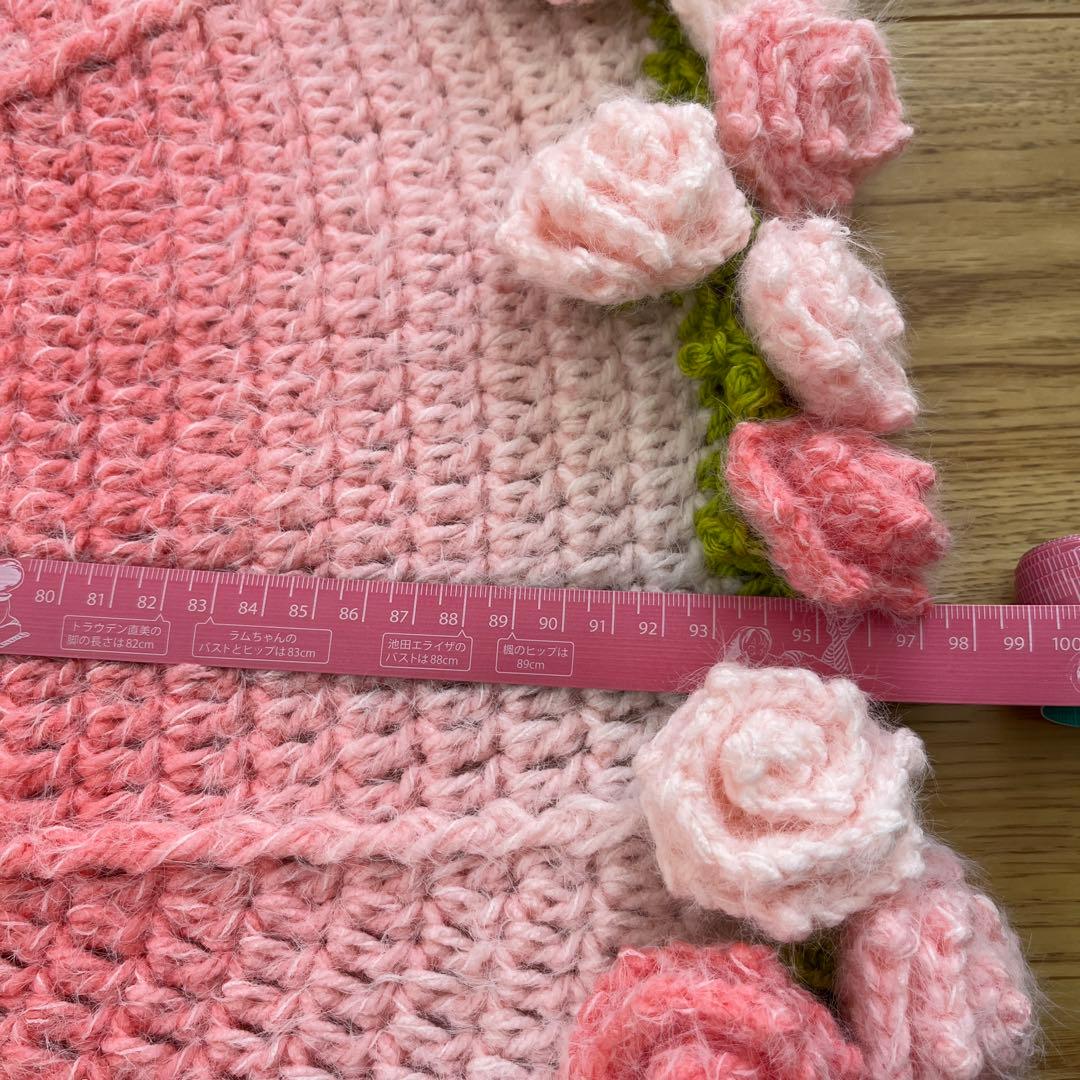 薔薇　花束　ブーケブランケット　94cm ピンクモヘア