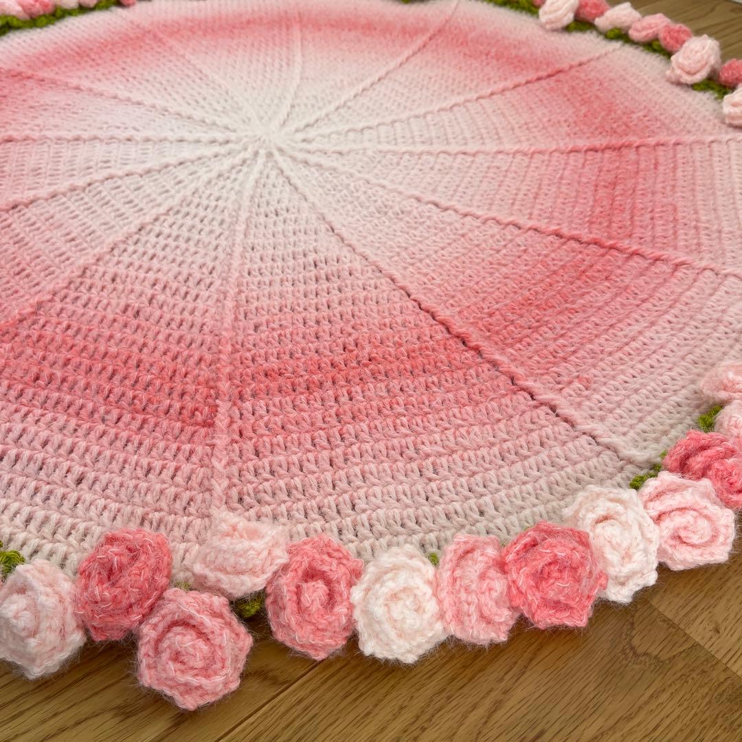 薔薇　花束　ブーケブランケット　94cm ピンクモヘア