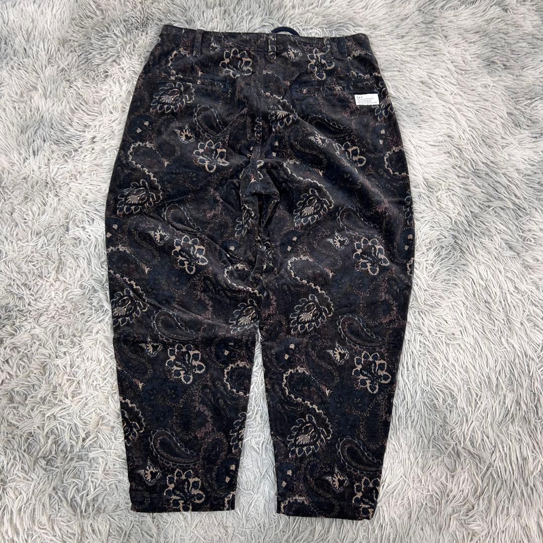 m6697【FAT】サルエルパンツ コーデュロイ 2タック ペイズリー柄