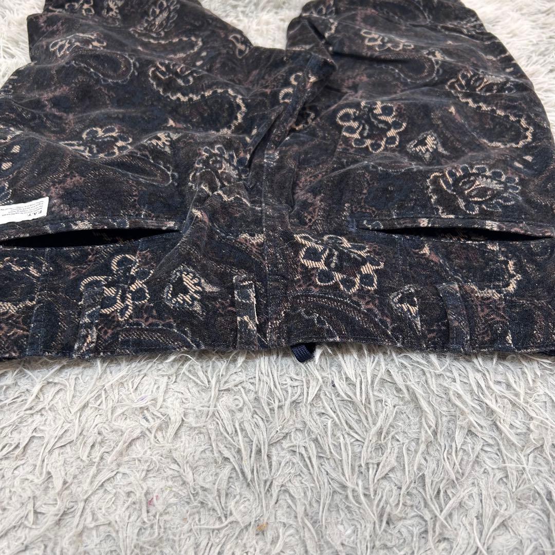 m6697【FAT】サルエルパンツ コーデュロイ 2タック ペイズリー柄