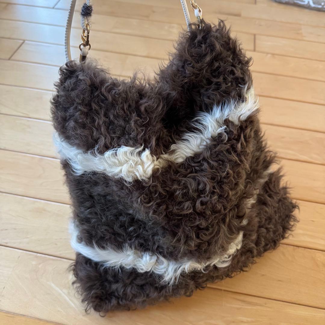 ハンドメイド　羊革シープスキン　ムートン　デイリーバッグ