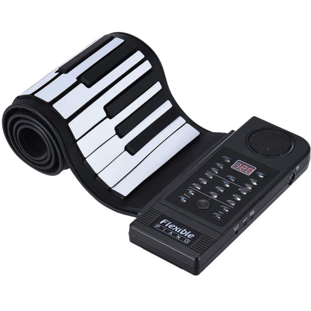 61キーロールアップピアノ電子MIDIキーボード内蔵ラウドスピーカー付ポータブル