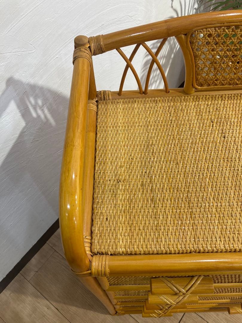 ラタン籐チェスト 家具 5段 タンス　レトロ アンティーク