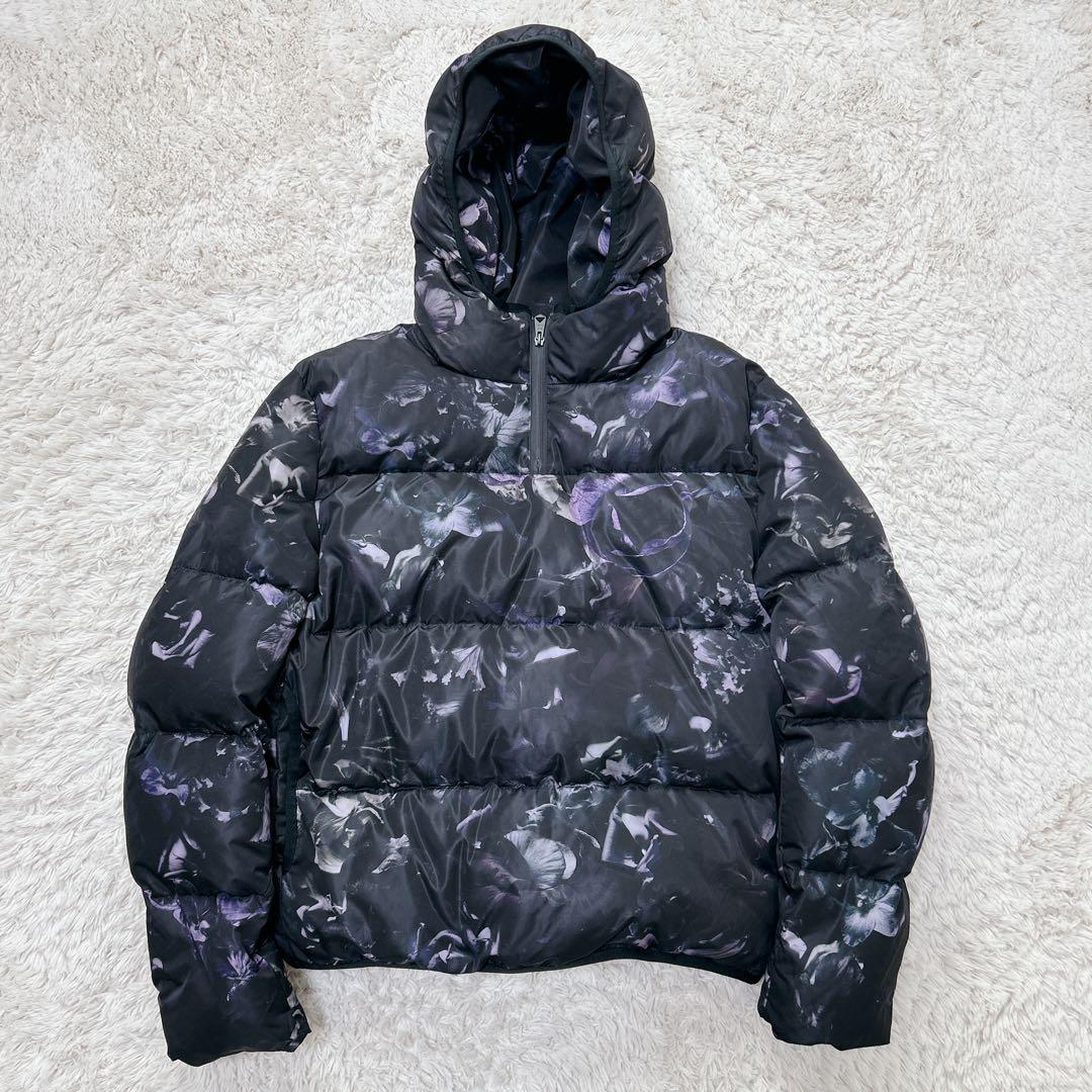 美品 ポールスミス 花柄 ダウンジャケット ハーフジップ プルオーバー ブラック