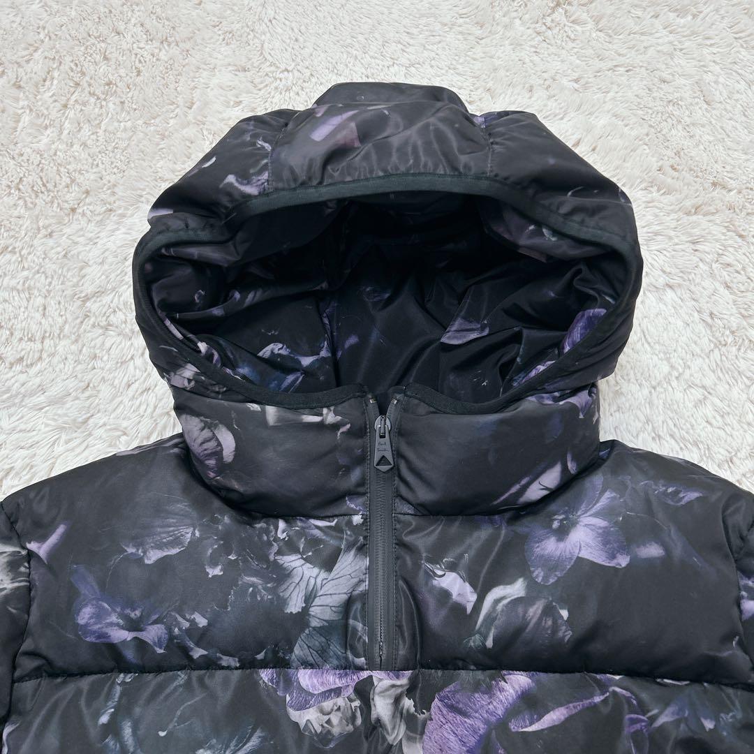 美品 ポールスミス 花柄 ダウンジャケット ハーフジップ プルオーバー ブラック