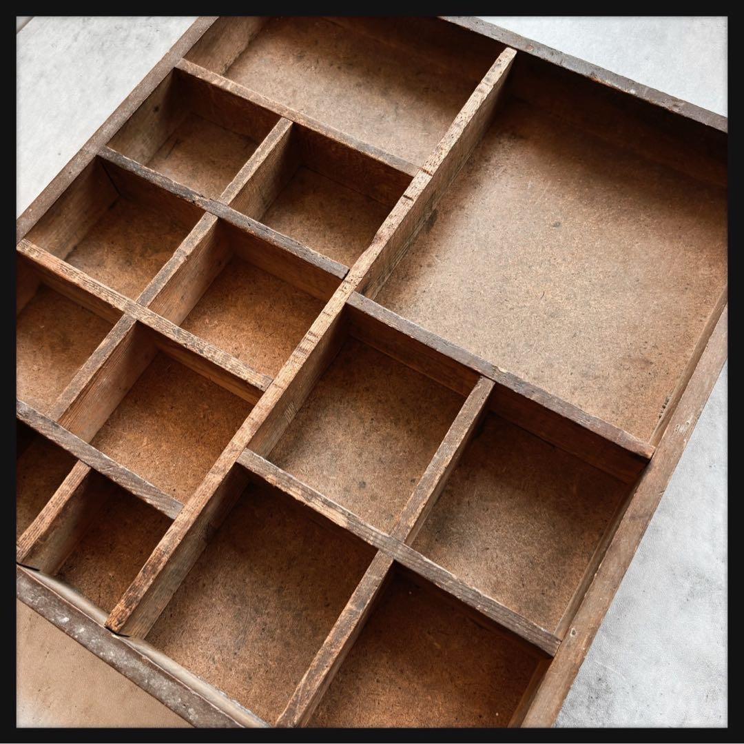 オールドヴィンテージ　 木製プリンタートレイ 飾り棚